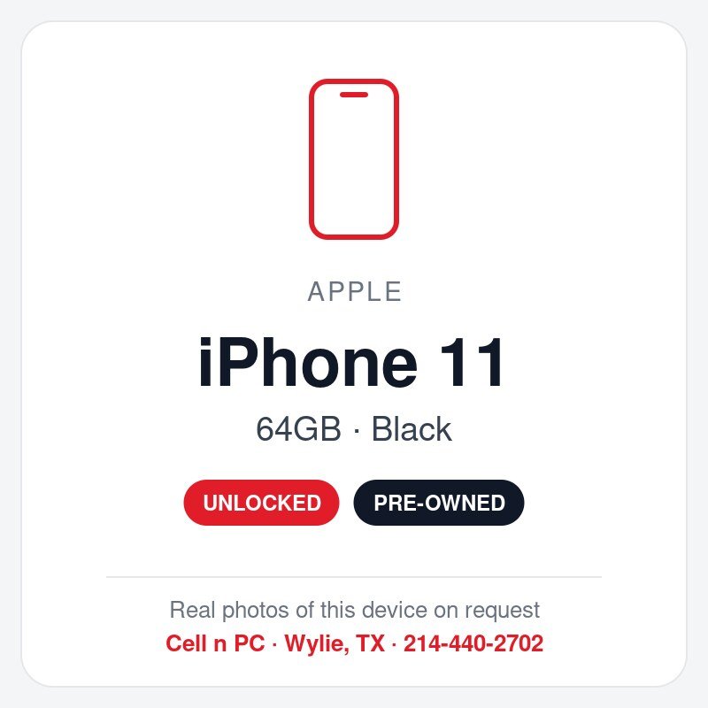 Apple iPhone 11 – 64GB – Black – Unlocked (Pre-Owned)