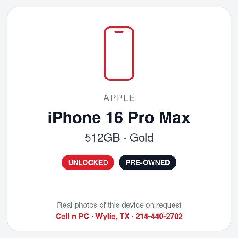 Apple iPhone 16 Pro Max – 512GB – Gold – Unlocked (Pre-Owned)