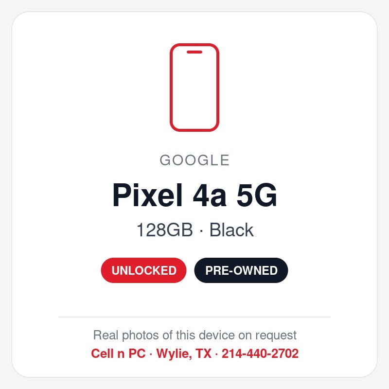 Google Pixel 4a 5G – 128GB – Black – Unlocked (Pre-Owned)