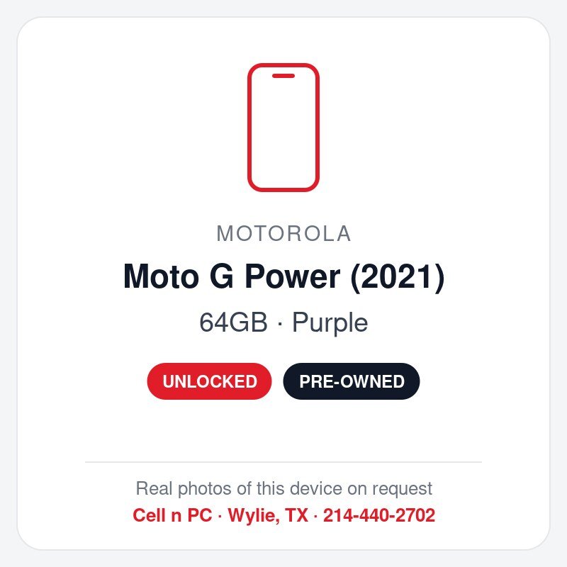 Motorola Moto G Power (2021) – 64GB – Purple – Unlocked (Pre-Owned)