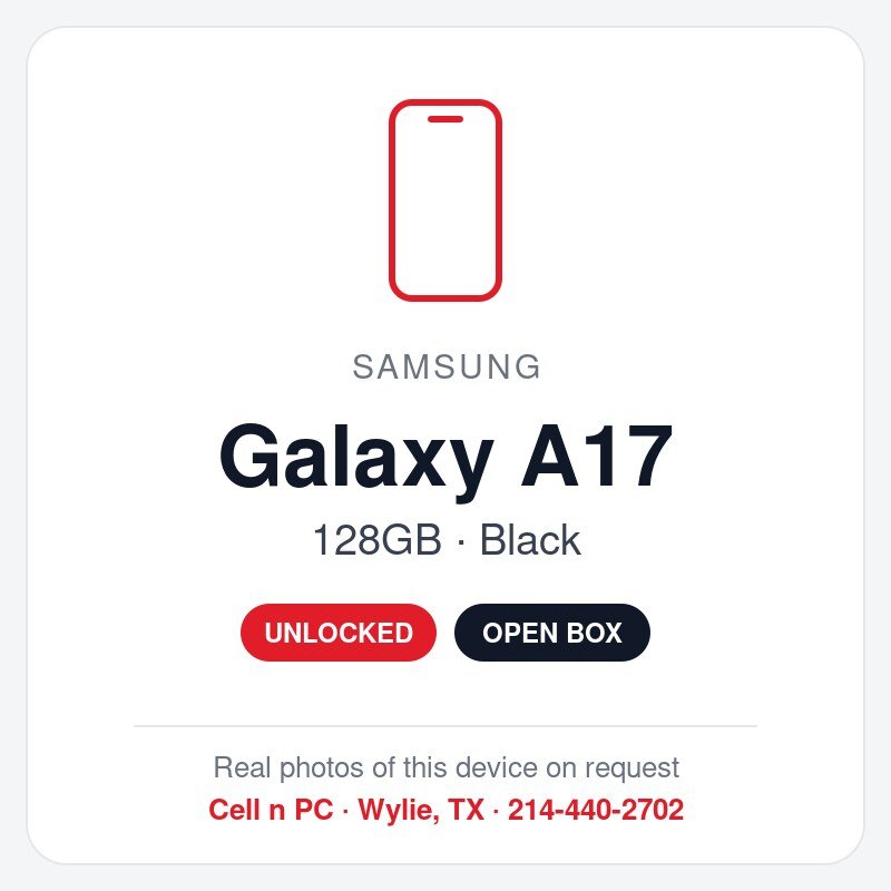 Samsung Galaxy A17 – 128GB – Black – Unlocked (Open Box)