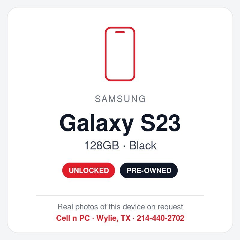Samsung Galaxy S23 – 128GB – Black – Unlocked (Pre-Owned)