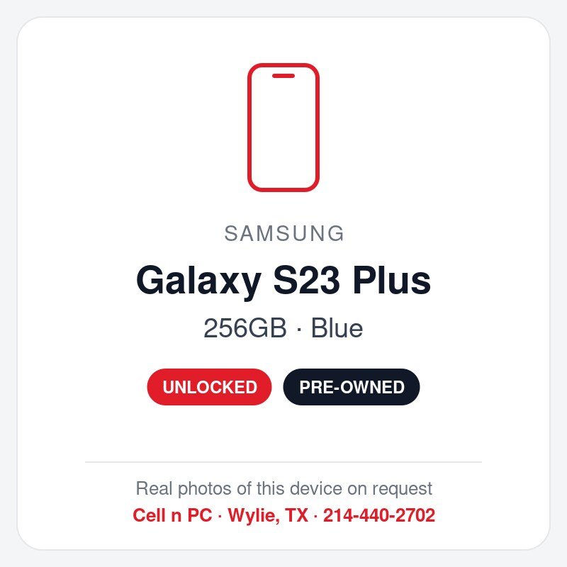 Samsung Galaxy S23 Plus – 256GB – Blue – Unlocked (Pre-Owned)