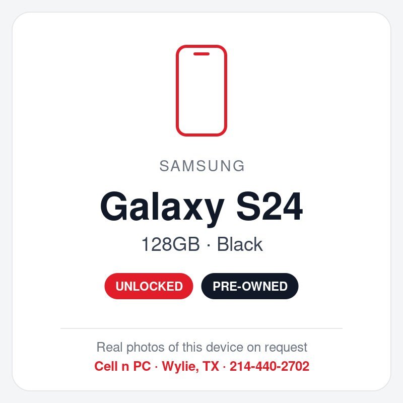 Samsung Galaxy S24 – 128GB – Black – Unlocked (Pre-Owned)