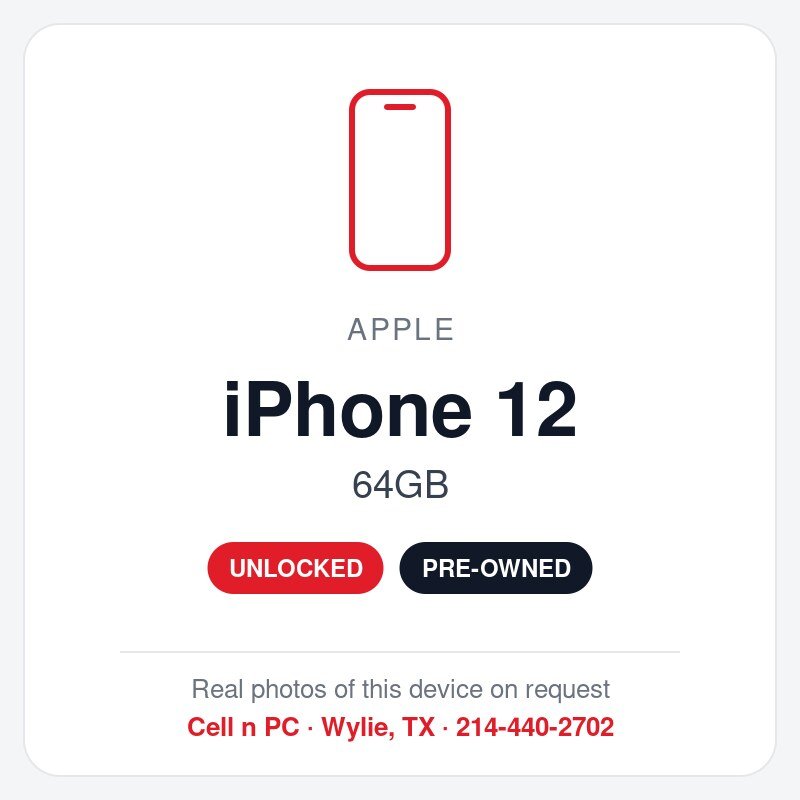 Apple iPhone 12 – 64GB – Unlocked (Pre-Owned)